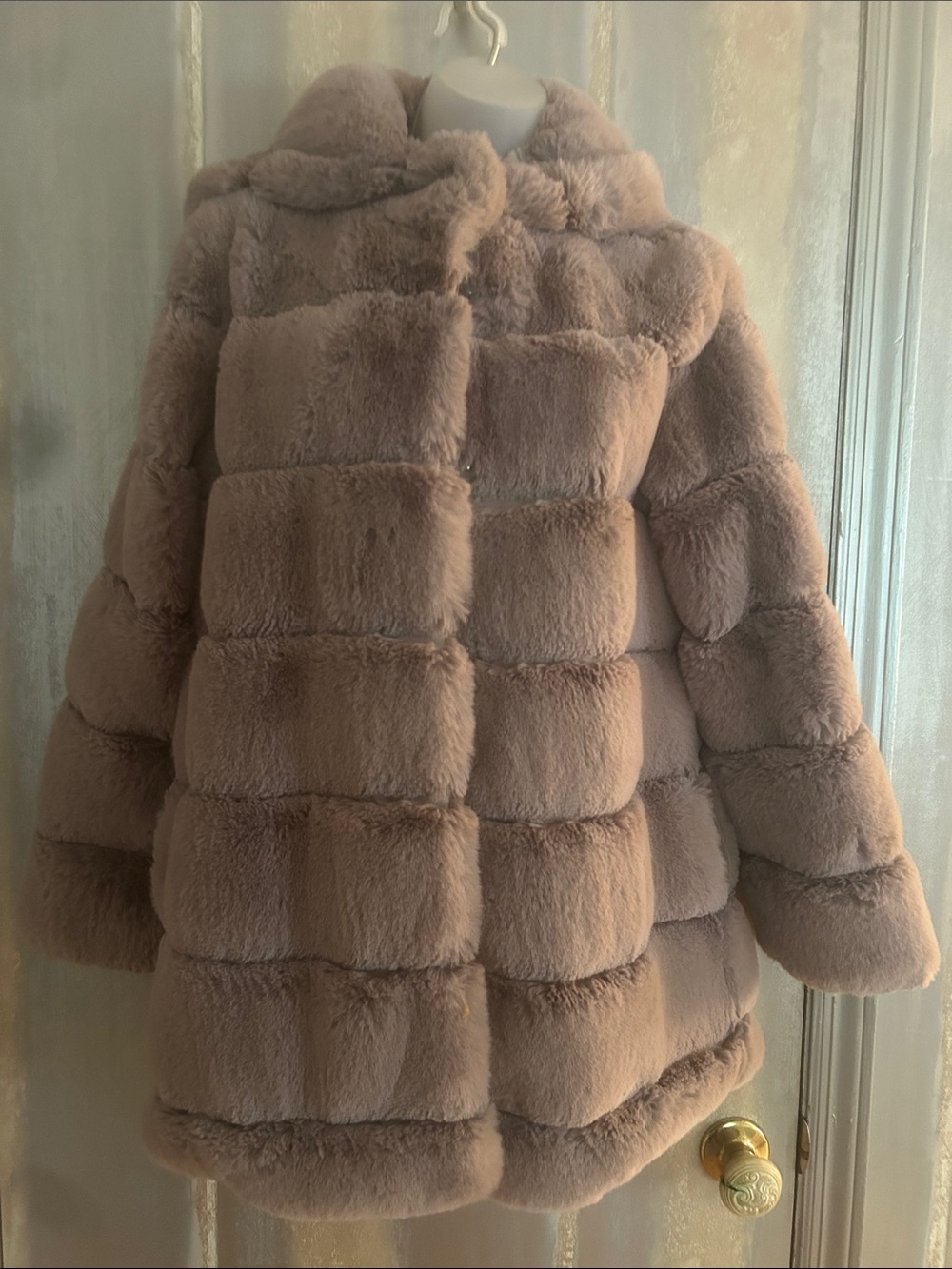 BCBGMaxAzria Blush Faux Fur Puffer Coat